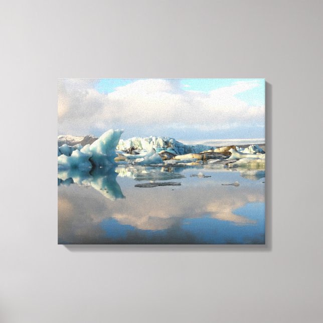 Toile de réflexion du lac de Jokulsarlon (Recto)