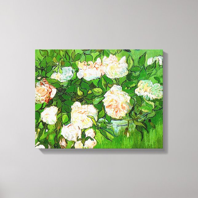 Toile de roses roses Van Gogh Imprimer (Recto)
