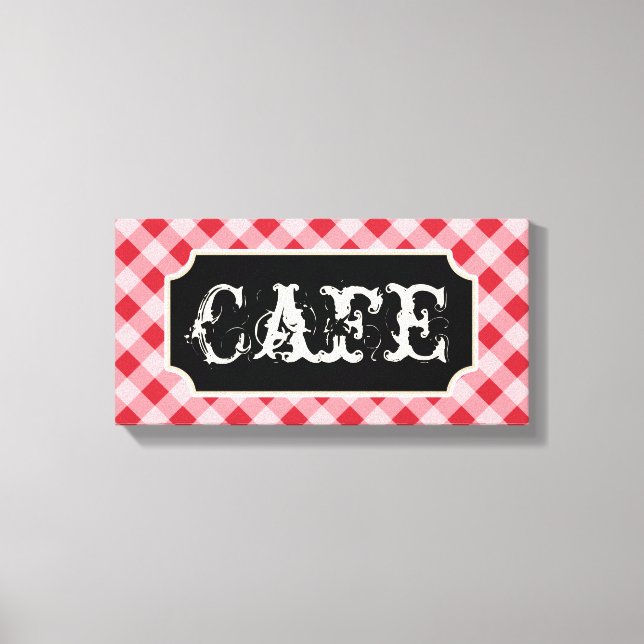 Toile de signalétique de café de cuisine rustique (Recto)