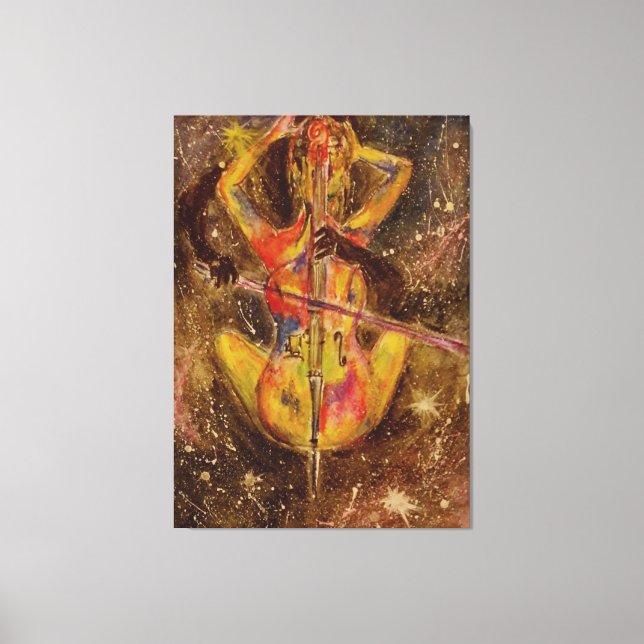 Toile de sonate spatiale Cello Imprimer - Peinture (Recto)