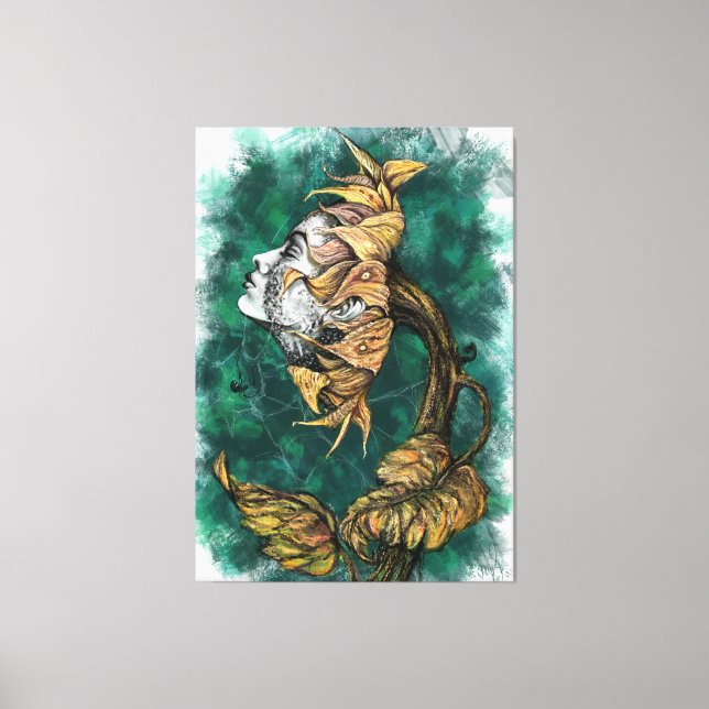 Toile de surréalisme de la dame de tournesol Impri (Recto)