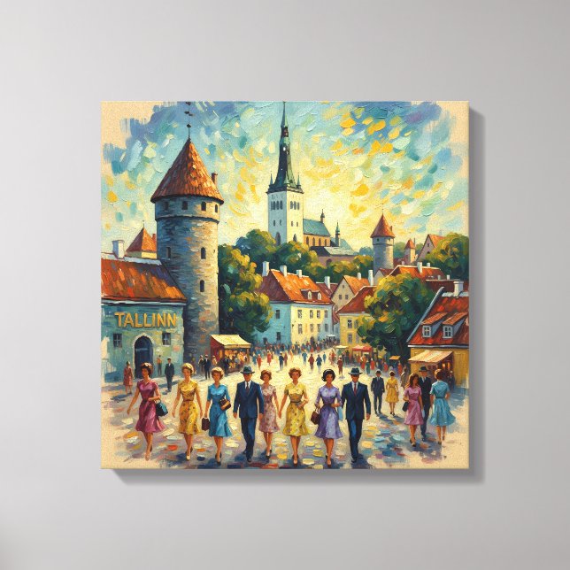 Toile de tableau artistique de la place de la viei (Recto)