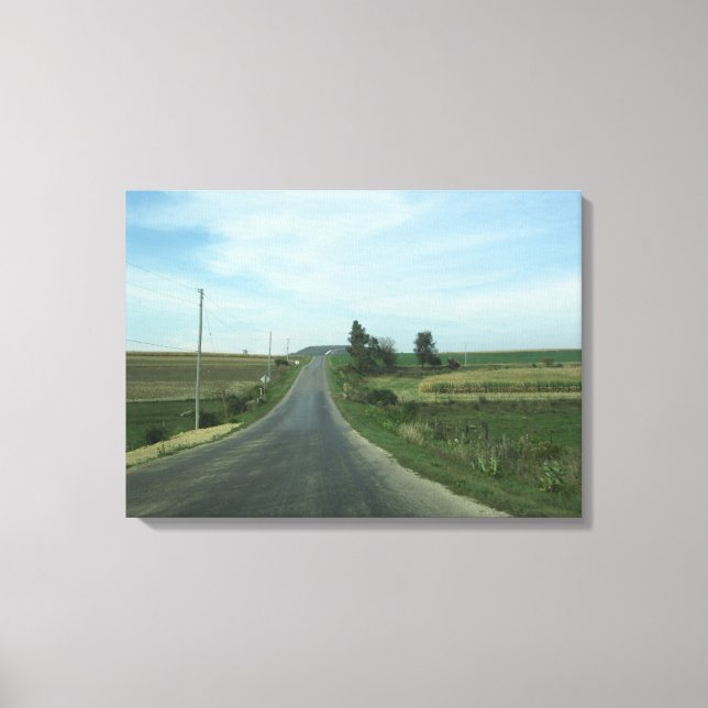 Toile de tableau de mur de longue route de campagn (Recto)