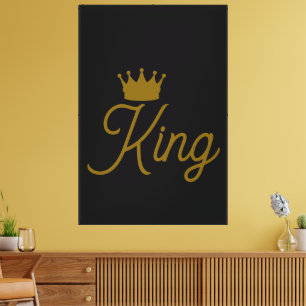 Toile de typographie élégante de roi en or pour un