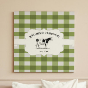 Toile de vache de ferme à plaid Buffalo vert Impri