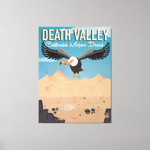 Toile Death Valley Cartoon affiche de voyage vintage
