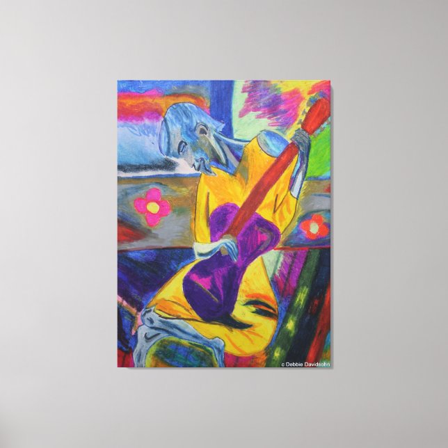 TOILE DEBBIE DAVIDSOHN PEINTURE - "CHEVALIER BLEU" - CAD (Recto)