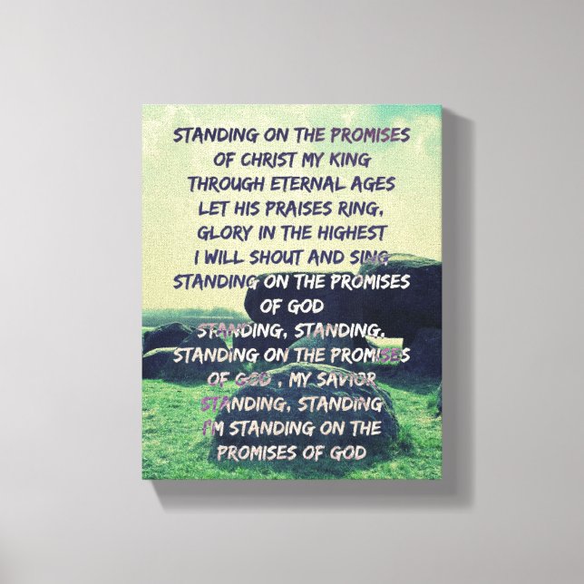 Toile Debout sur les paroles de Promises de Dieu (Recto)