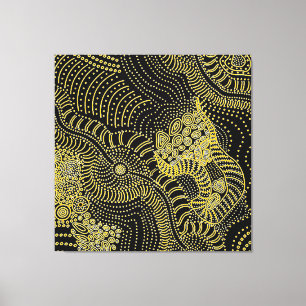 Toile Déchirer la ligne pointillée - Graphisme aborigène