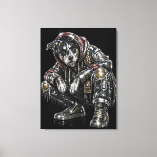 Toile déco Chien Disco – Mosaïque moderne de chiot