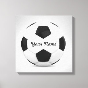 Toile Décor Boule de soccer Nom personnalisé