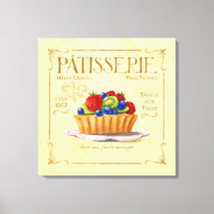 Toile Décor Cuisine Française, Tarte Fruit Colorée