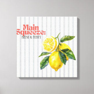 Toile Décor de cuisine au citron frais et piquant Main S