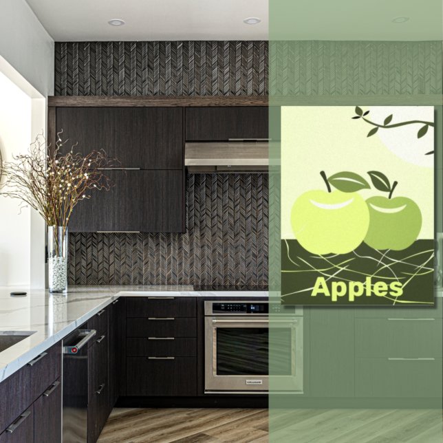 Toile Décor de Cuisine aux Pommes Vertes (Summer Green Apples Kitchen Wall Decor)