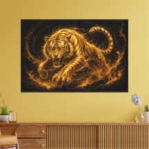 Décor de force et de protection du Tigre doré féro
