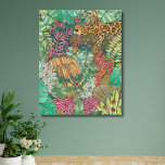 Toile Décor de la crèche de la jungle<br><div class="desc">Prévoyez-vous une crèche à thème ou une chambre pour enfants ? Cette oeuvre originale présente une jungle amazonienne luxuriante qui abrite un jaguar camouflé endormi. Décorez l'espace de votre enfant avec cette belle jungle pleine de vos plantes exotiques préférés et d'un adorable gros chat. Parfait pour la chambre ou la...</div>
