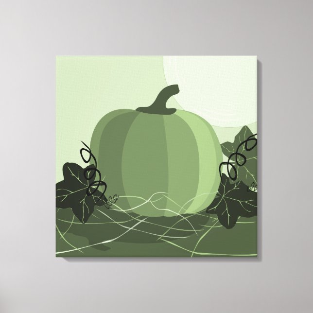 Toile Décor de la cuisine Citrouille carré vert (Recto)