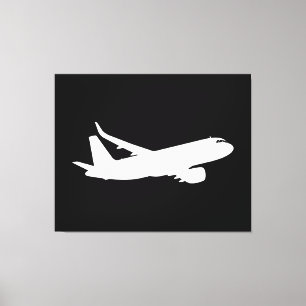 Toile Décor de vol en silhouette blanche