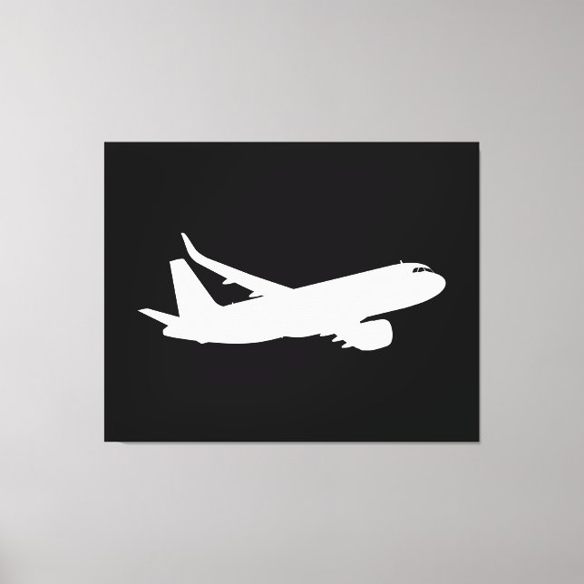 Toile Décor de vol en silhouette blanche (Recto)