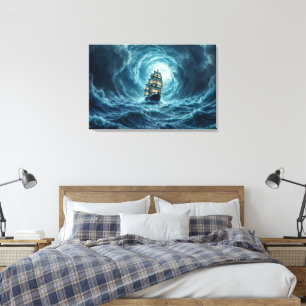 Toile Décor d'imaginaire sombre épique de voilier