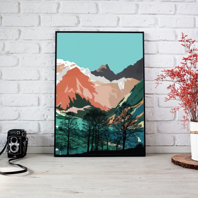 Toile Décor du salon, Mur de paysage Art (mountains landscape wall art, living room décor, above bed wall art, modern home décor, nursery wall)