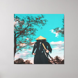 Toile Décor japonais Samurai guerrier décoration murale