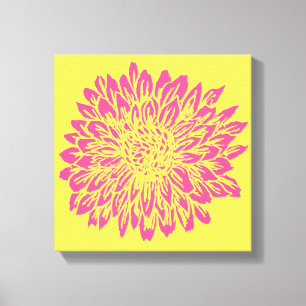 Toile Décor mural rose et jaune