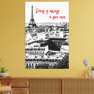 Toile Décor photo Paris en noir et blanc avec devis