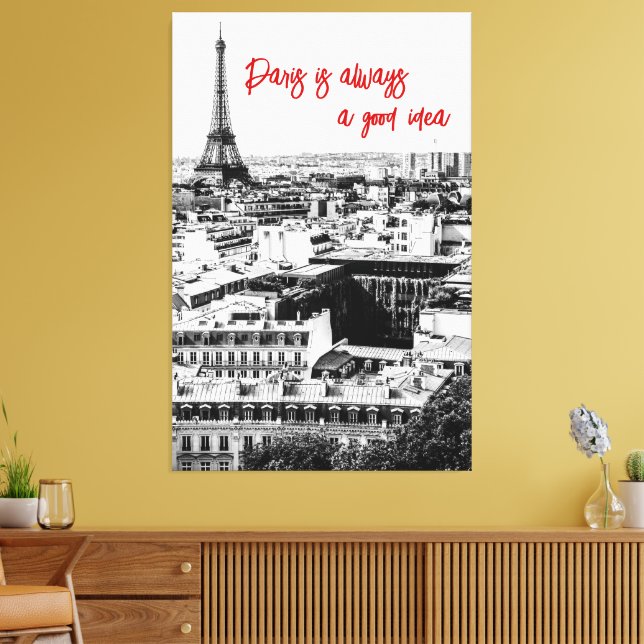 Toile Décor photo Paris en noir et blanc avec devis (Insitu(Salon))