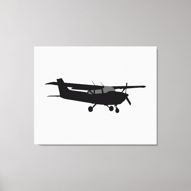 Toile Décor volant en silhouette noire Cessna de l'aéron (Recto)