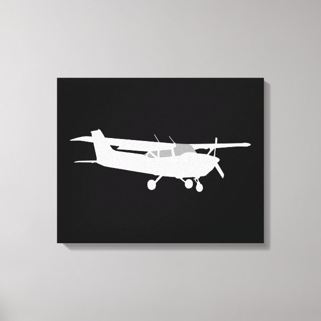 Toile Décor volant Silhouette Cessna Classique de l'aéro (Recto)