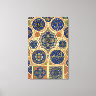 Toile Décoration Arabe, plat XXVII 'd'O polychrome