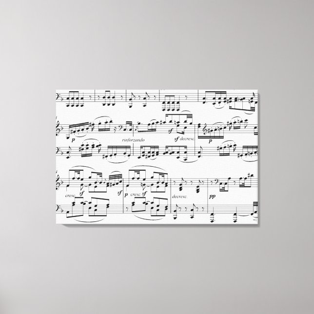 Toile décoration avec notes de musique (Recto)