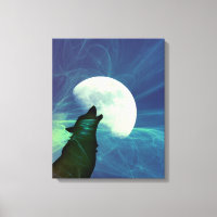 Décoration de Loup sous le Ciel Nocturne Mystique