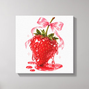 Toile Décoration de mur de fruit Coquette Fraise juteuse