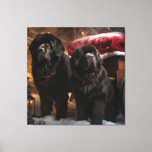 Toile Décoration de Noël pour traîneau enneigé de Terre-