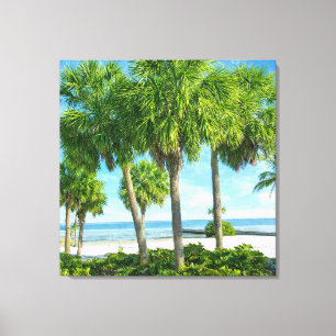 Toile Décoration murale de jardin de palmiers tropicaux