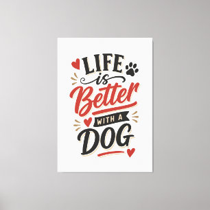 Toile Décoration murale pour amateur de chiens - La vie 