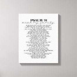 Toile Décoration murale Psaume 91 pour votre famille