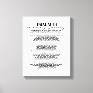Toile Décoration murale Psaume 91 pour votre famille
