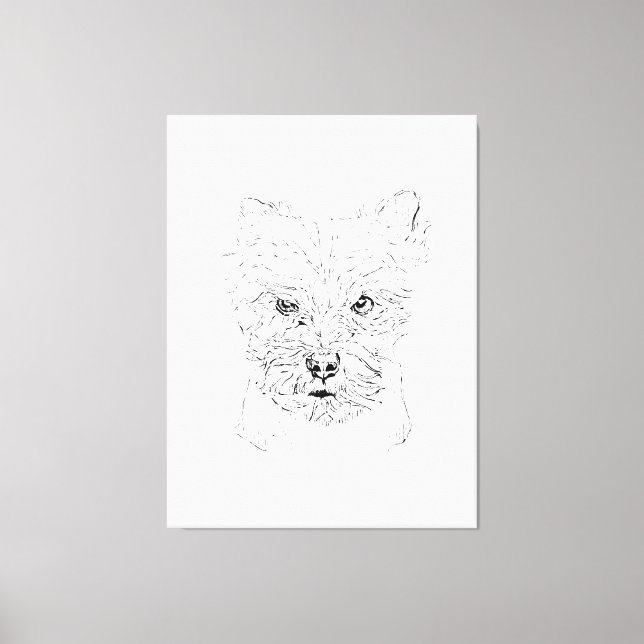 Toile Décoration murale Terrier du Yorkshire, dessin au  (Recto)