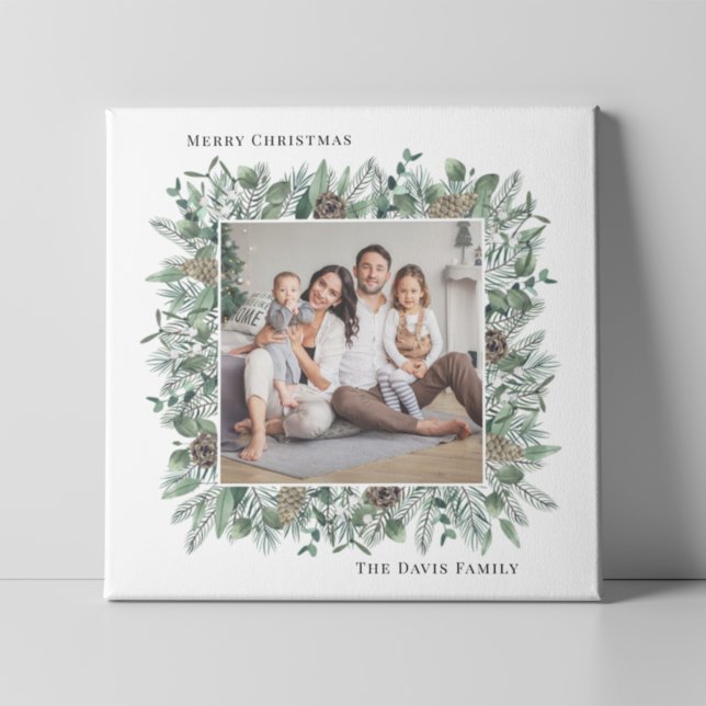 Toile Décoration rustique de Noël avec verdure Photo de  (Créateur téléchargé)