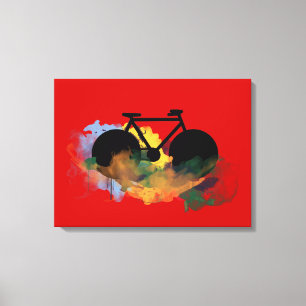 Toile décoration urbaine à vélo noir