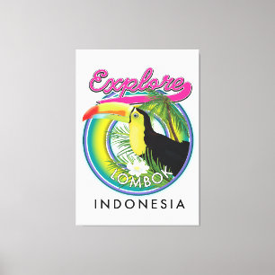 Toile Découvrez le logo de Lombok Indonesia Travel