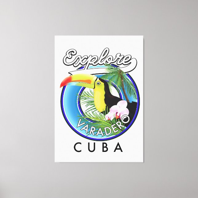 Toile Découvrez le logo de voyage de Varadero Cuba (Recto)