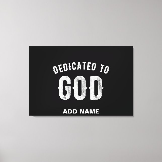 TOILE DÉDIÉ À DIEU PERSONNALISABLE COOL TEXTE BLANC (Recto)