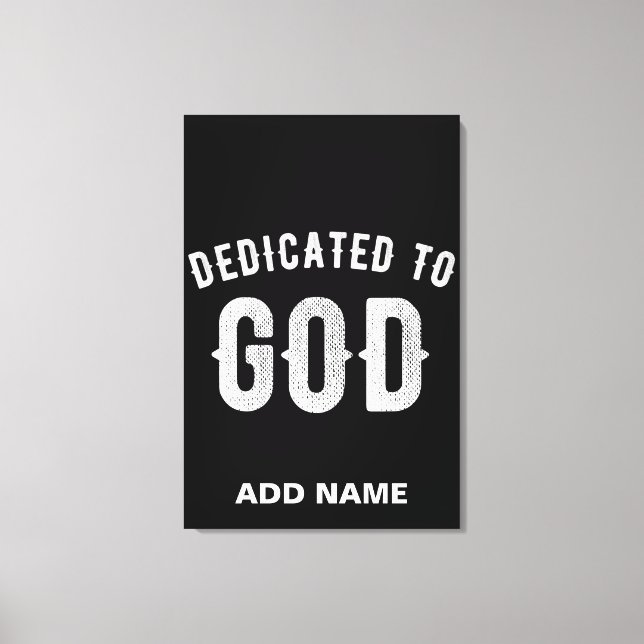 TOILE DÉDIÉ À DIEU PERSONNALISABLE COOL TEXTE BLANC (Recto)