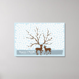 Toile Deer Heart Guest Book Canvas - 250 Espaces