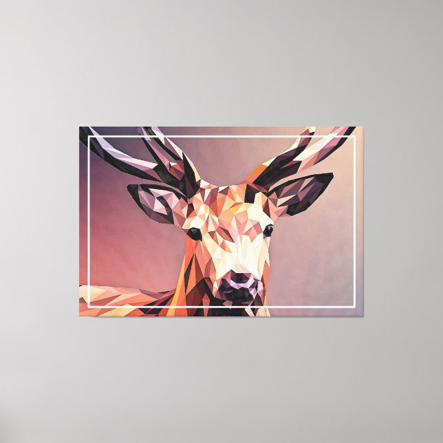 Toile Deer Small Poly Art Design (Recto)