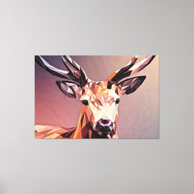 Toile Deer Small Poly Art Design (Recto)
